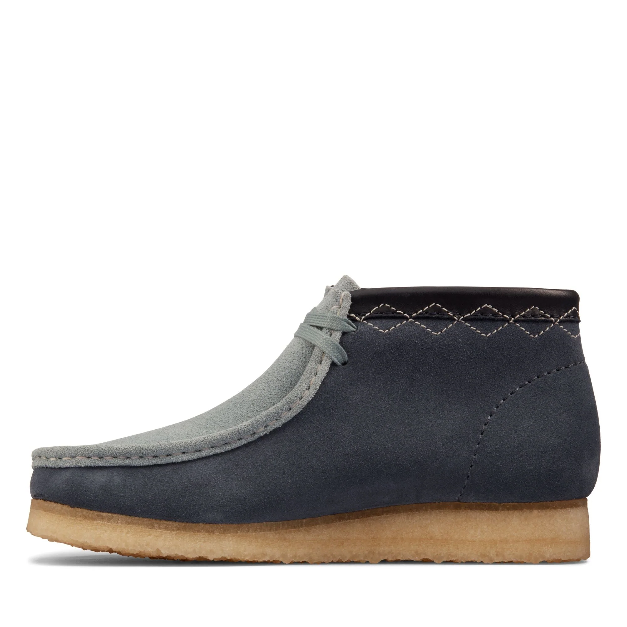 [26163259] Mens Clarks Originals Wallabee Boot 'Blue Combi' - Image 6
