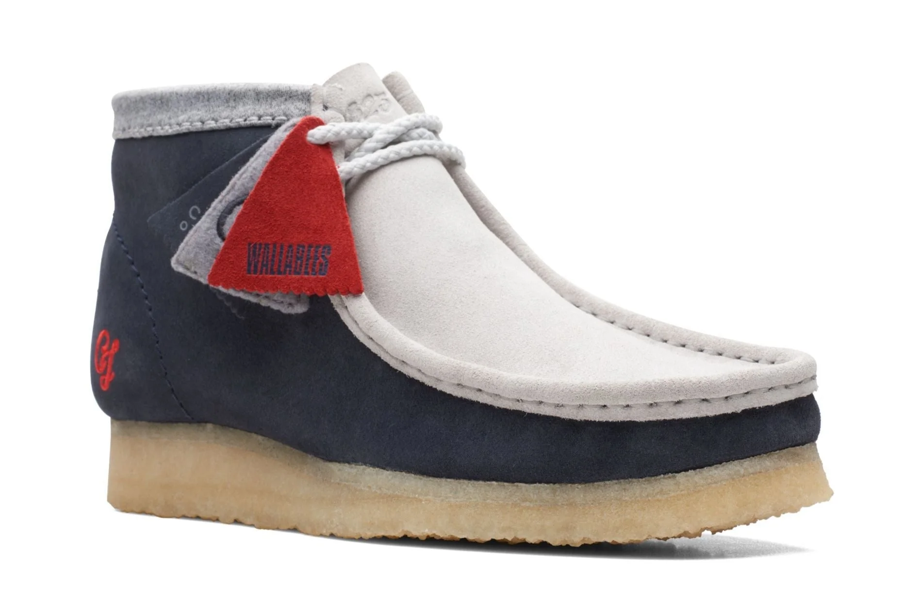 [26165077] Mens Clarks Originals Wallabee Boot VCY 'Navy Grey' - Image 2