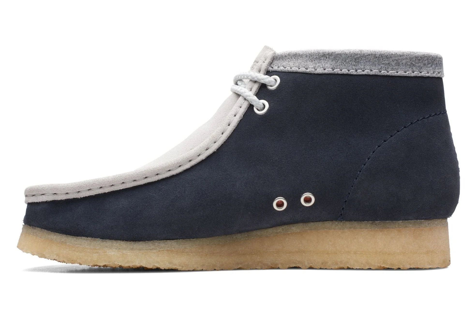 [26165077] Mens Clarks Originals Wallabee Boot VCY 'Navy Grey' - Image 4