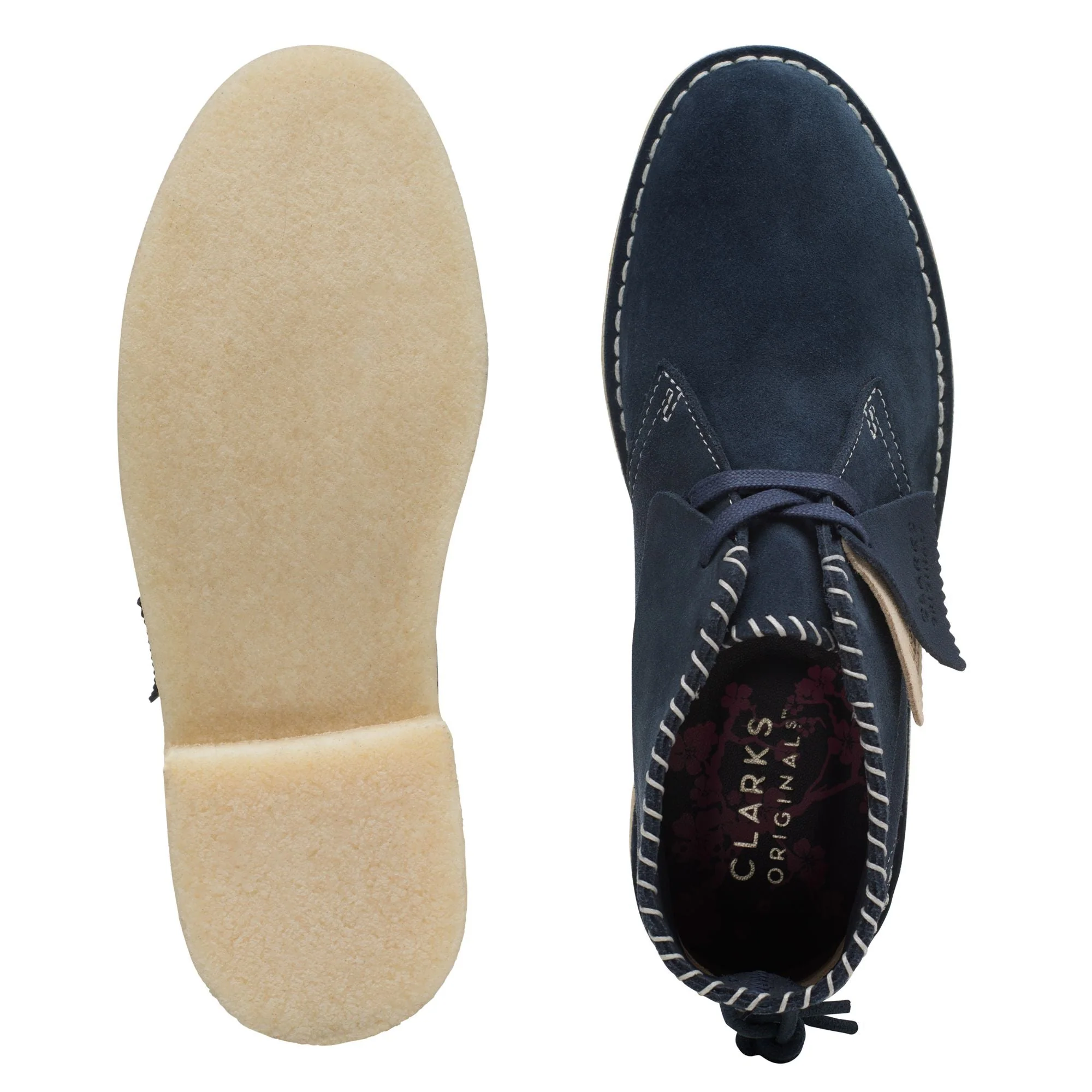 [26168787] WOMENS CLARKS DESERT BOOT NAVY SASHIKO - Image 7