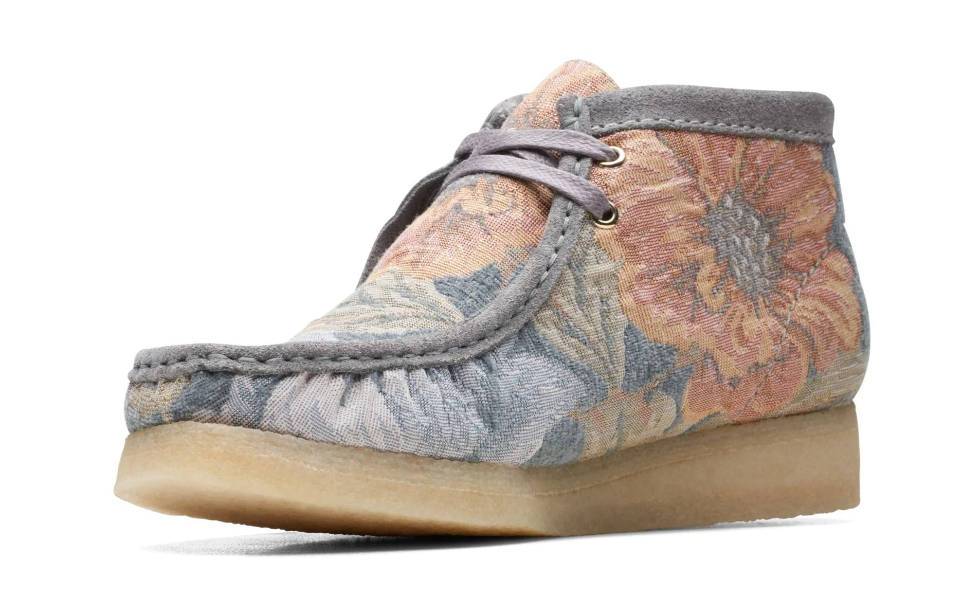 [26169842] Womens Clarks WALLABEE BOOT BLUE FLORAL - Image 4