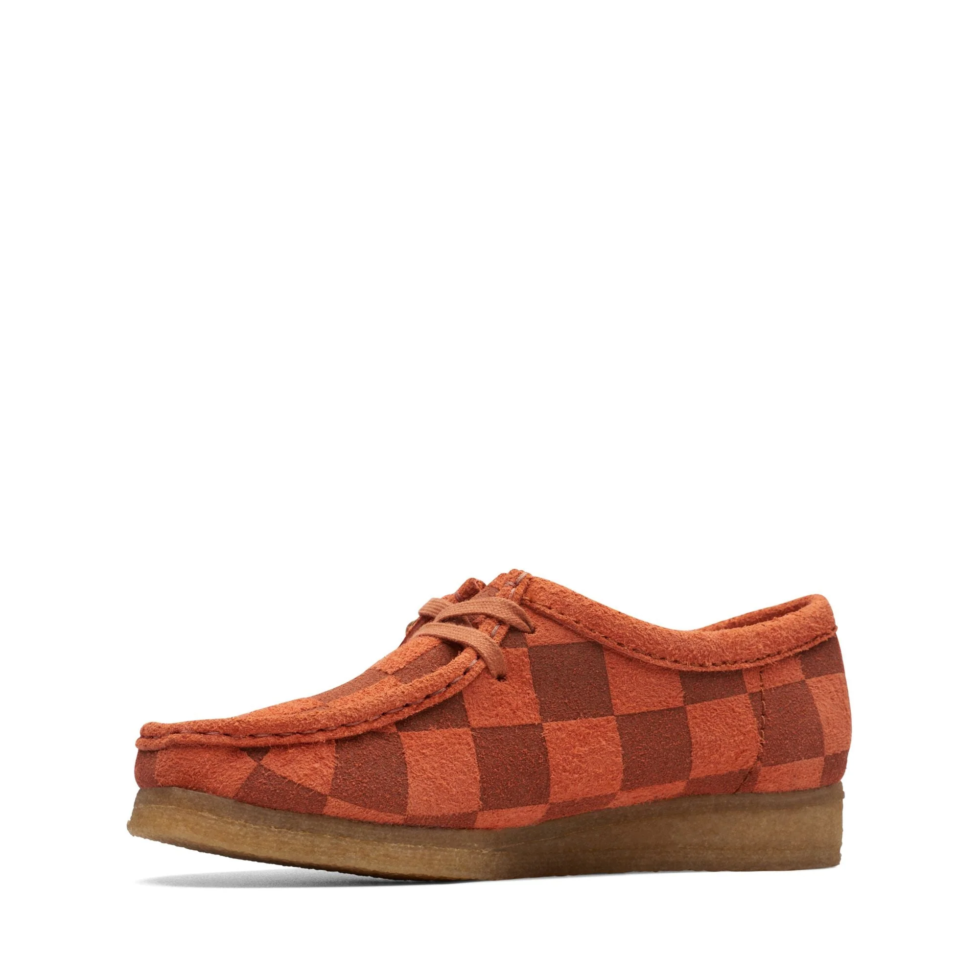 [26174011] WOMENS CLARKS WALLABEE ORANGE CHECK - Image 4
