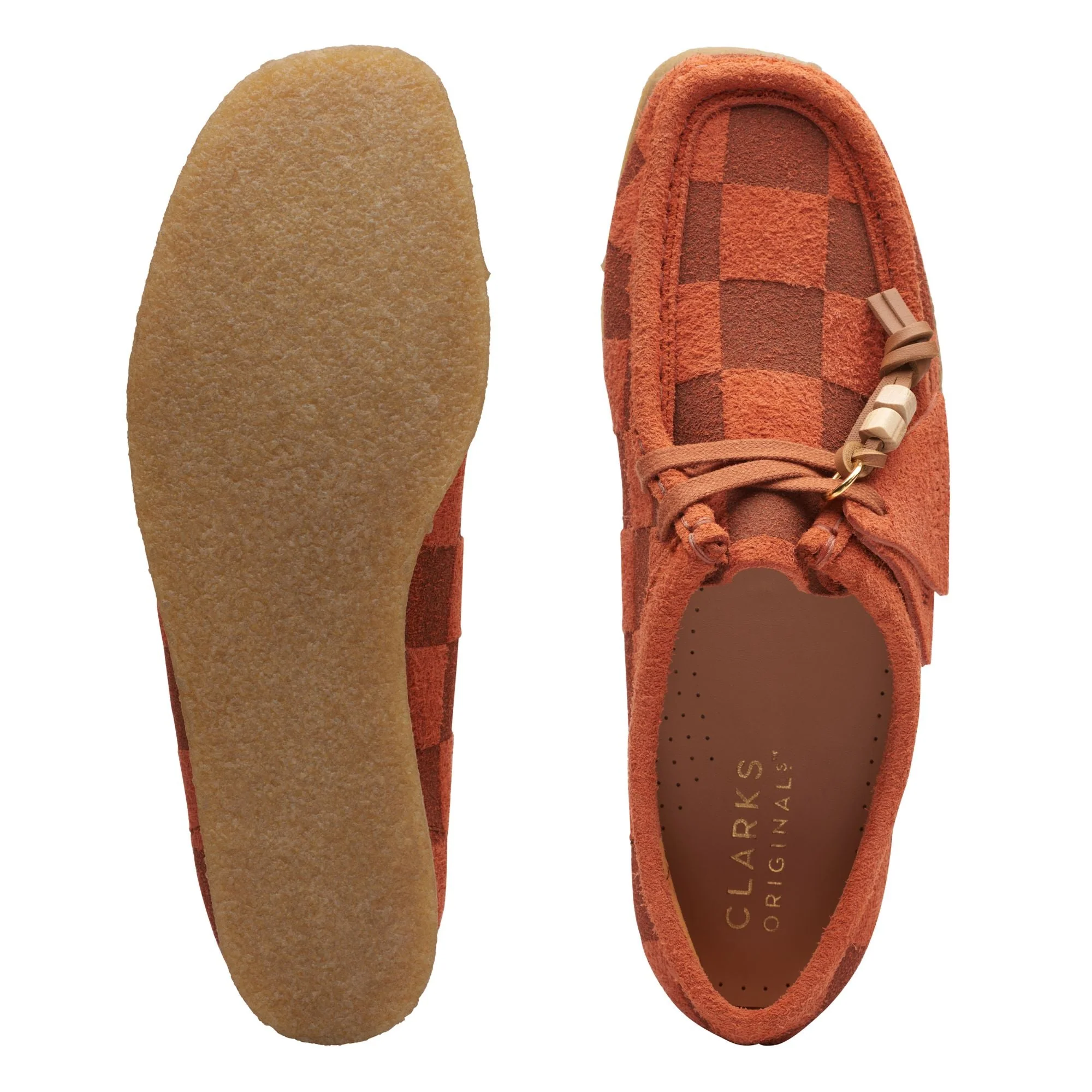 [26174011] WOMENS CLARKS WALLABEE ORANGE CHECK - Image 7