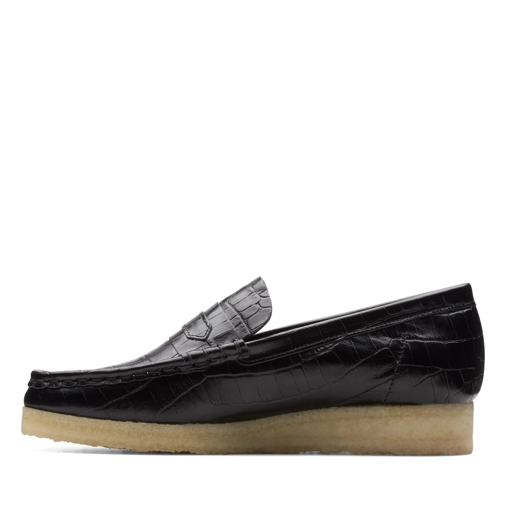 [26174016] WOMENS CLARKS WALLABEELOAFER BLACK CROC - Image 5