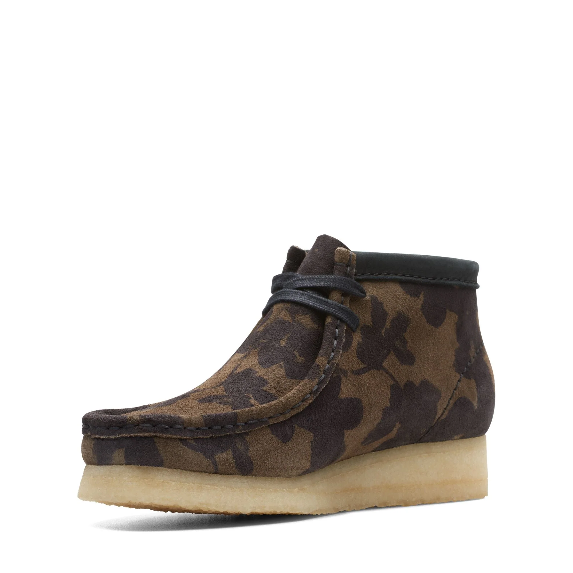 [26174023] WOMENS CLARKS WALLABEE BOOT BLK/KHAKI FLORAL - Image 4