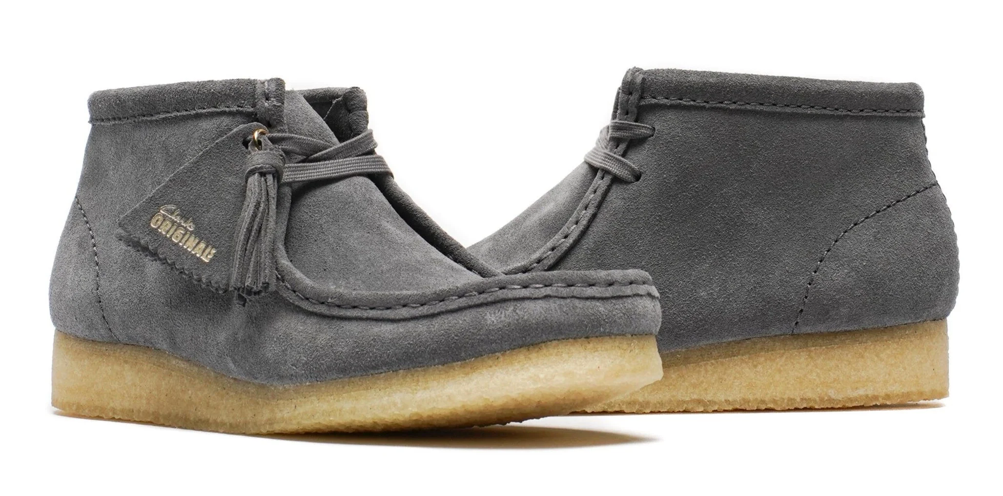 [26177718] WOMENS CLARKS WALLABEE BOOT GREY/BLUE SUEDE - Image 3