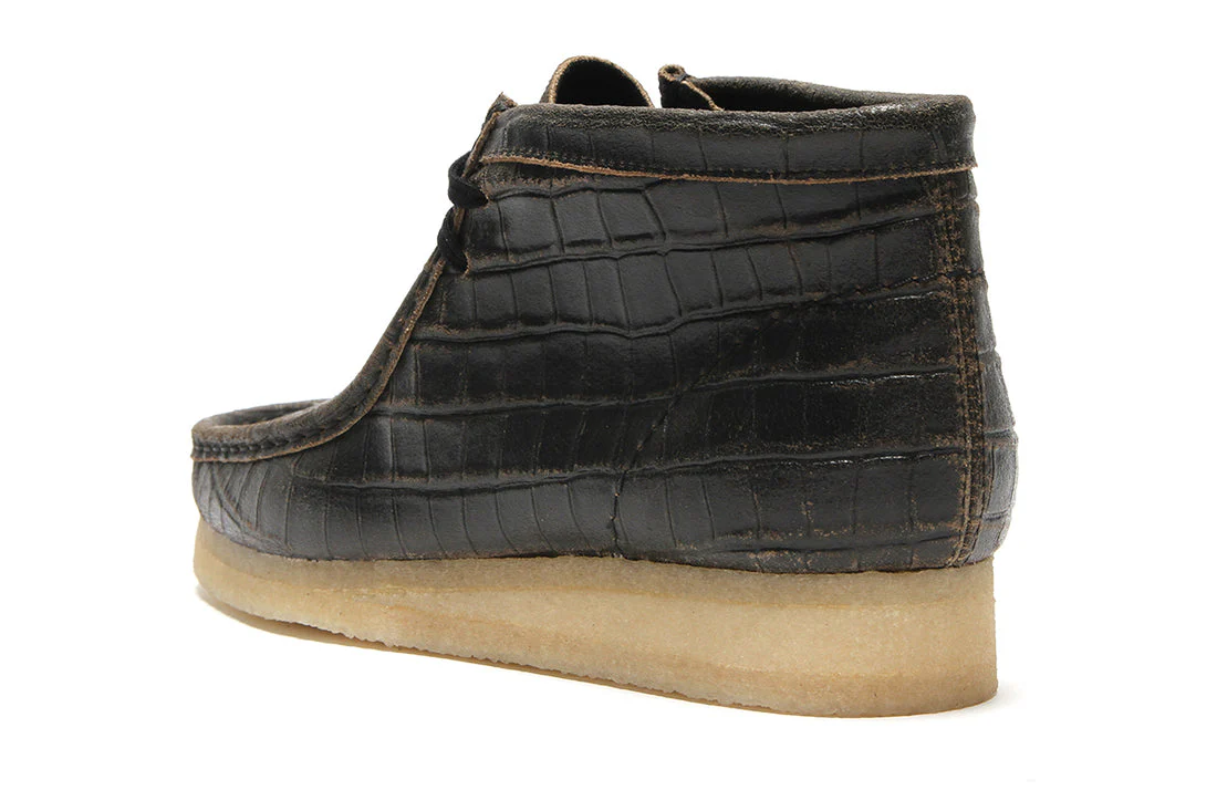 [26179161] WOMENS CLARKS WALLABEE BOOT BLKCROC DISTRESS - Image 4