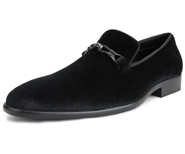 Amali Aller Black Men's Velvet Smoking Slippers