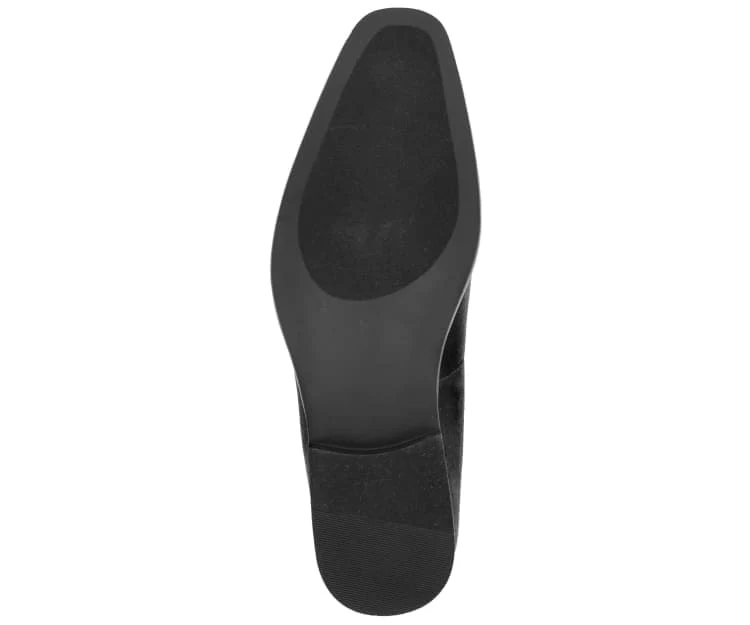 Amali Aller Black Men's Velvet Smoking Slippers - Image 6