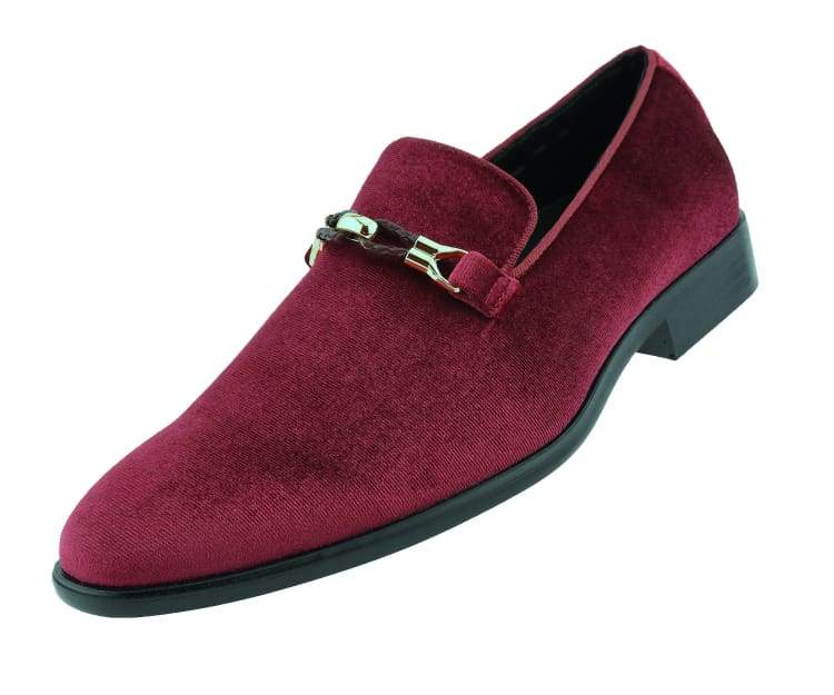 Amali Aller Men's Velvet Slippers Burgundy Velvet - Image 2