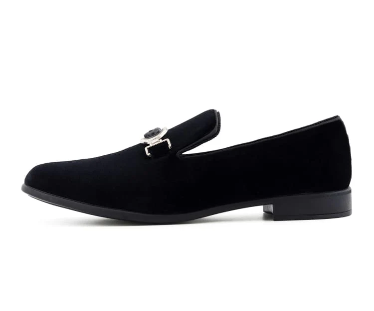Amali Antonio Men's Black Royal Slip On Dress Shoes - Image 2