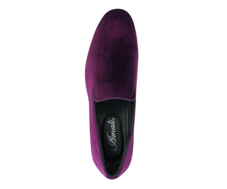 Amali Aries Regal Velvet Loafers Men’s Purple - Image 4