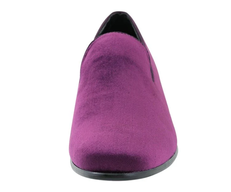 Amali Aries Regal Velvet Loafers Men’s Purple - Image 5