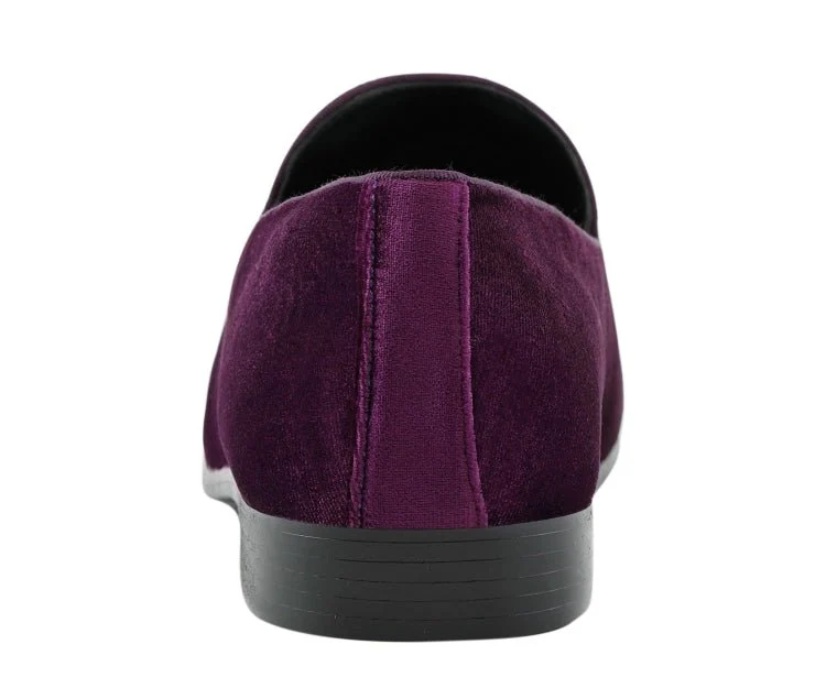 Amali Aries Regal Velvet Loafers Men’s Purple - Image 6