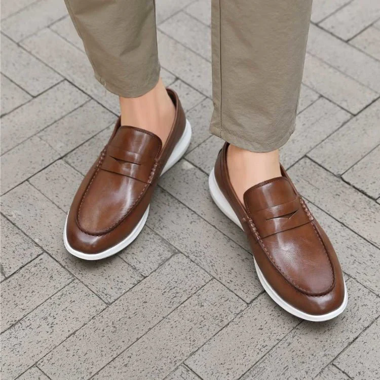 Amali Arvin Men's Cognac Slip On Loafers Leather - Image 2