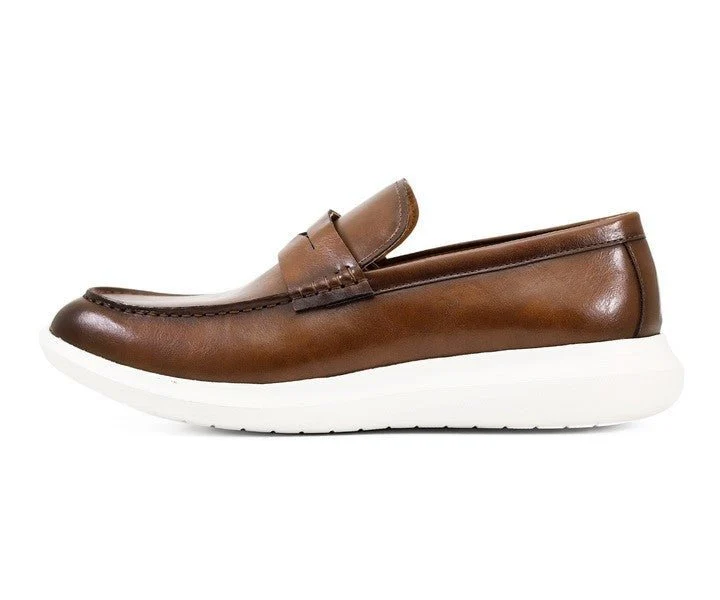 Amali Arvin Men's Cognac Slip On Loafers Leather - Image 3