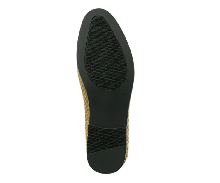 Amali Blaze Gold Velvet Slip On Shoes - Image 6