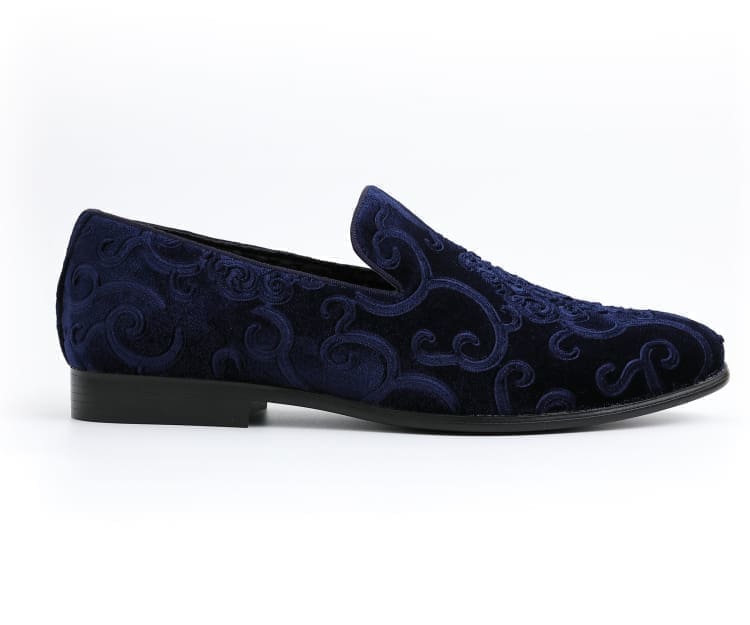 Amali Bryant Paisley Velvet Slip On Loafers For Men - Image 2