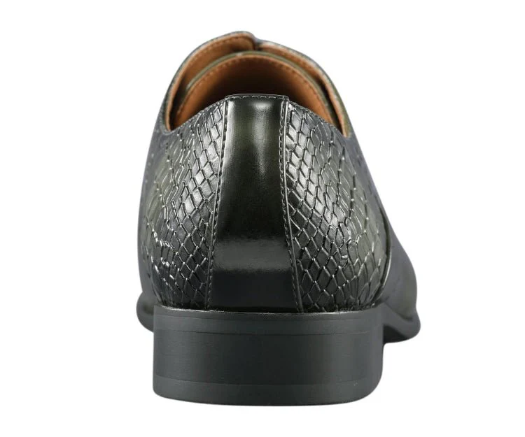 Amali Burke Men's Olive Green Leather Sophisticated Elegant Oxfords - Image 5