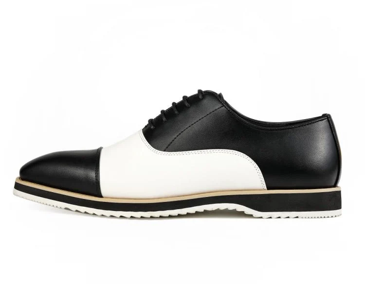 Amali Camden Classic Oxford Dress Shoes Men's Black and White - Image 2