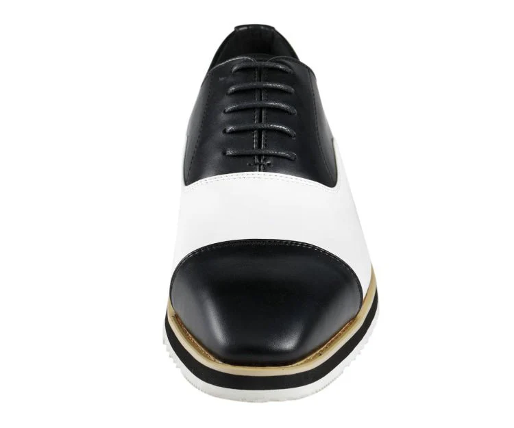 Amali Camden Classic Oxford Dress Shoes Men's Black and White - Image 4