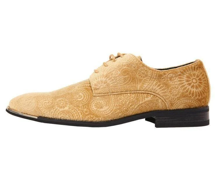 Amali Chadwick Gold Men’s Velvet Paisley Loafers - Image 4