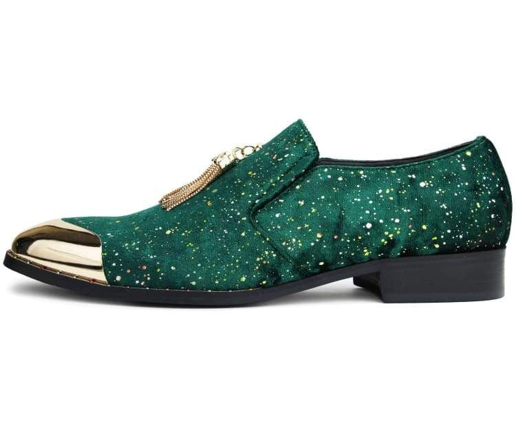 Amali Chaz Men's Green Luxury Velvet Smoking Slippers - Image 4