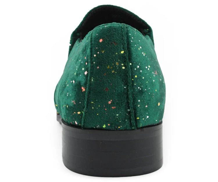 Amali Chaz Men's Green Luxury Velvet Smoking Slippers - Image 6