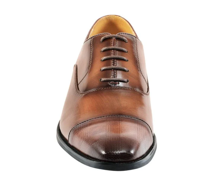 Amali Conrad Men’s Brown Leather Oxford Dress Shoes - Image 4