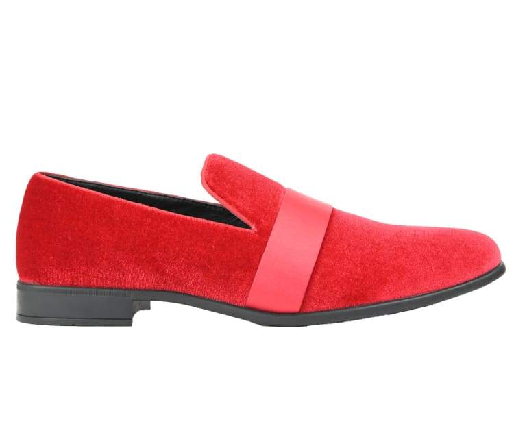 Amali Crimson Knight Velvet Loafers Men’s Red Velvet - Image 2
