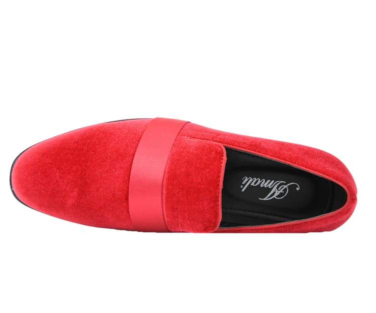 Amali Crimson Knight Velvet Loafers Men’s Red Velvet - Image 3