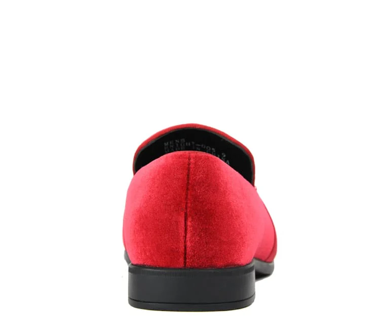 Amali Crimson Knight Velvet Loafers Men’s Red Velvet - Image 4