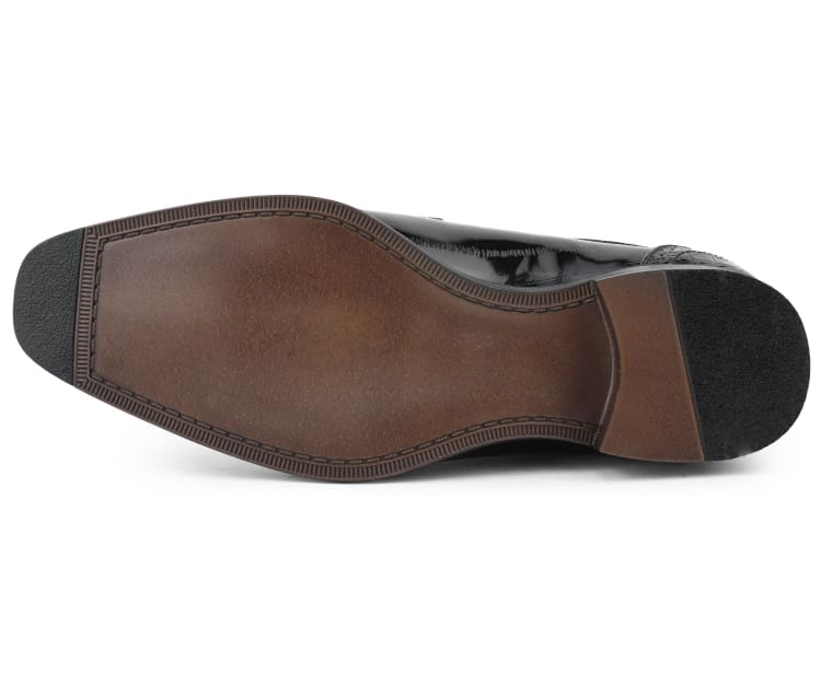 Amali Dallas Black Oxford Dress Shoes Eel Skin - Image 6