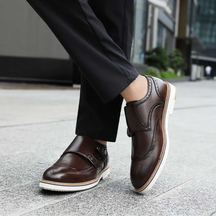 Amali Dario Casual Elegance Monk Strap Shoes Men’s Brown Leather - Image 9