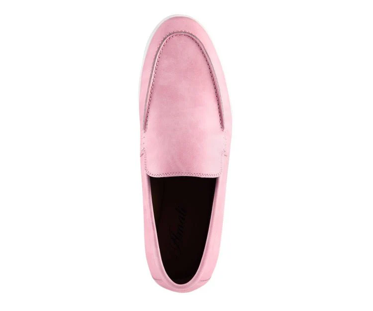 Amali Deniz Men's Pink Suede Slip On Loafers - Image 3