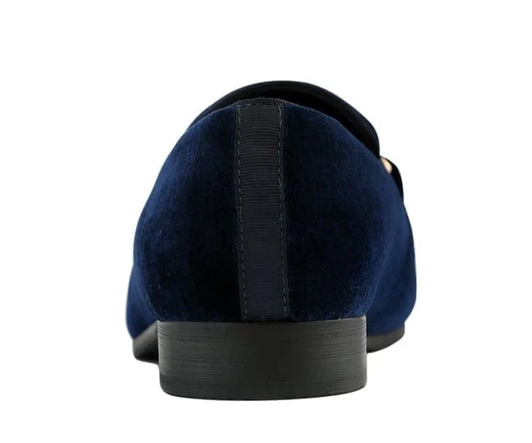 Amali Elegant Velvet Smoking Slippers Men’s With Gold Chain Ornament - Image 5