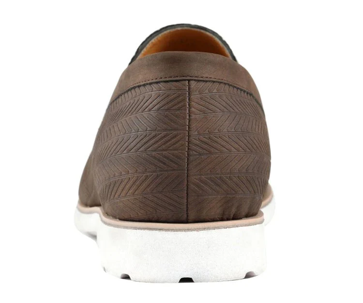 Amali Elias Herringbone Loafers For Men Brown Fabric - Image 5