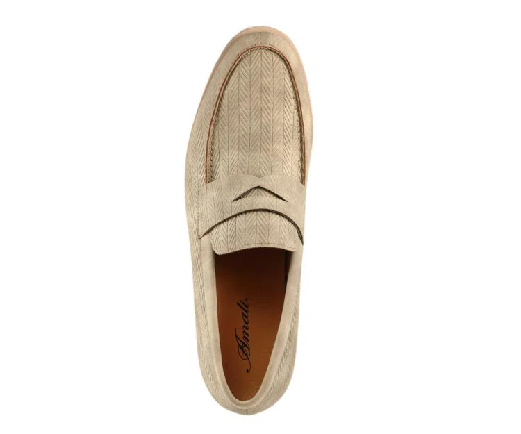 Amali Elias Penny Loafers Men’s Beige Fabric - Image 3
