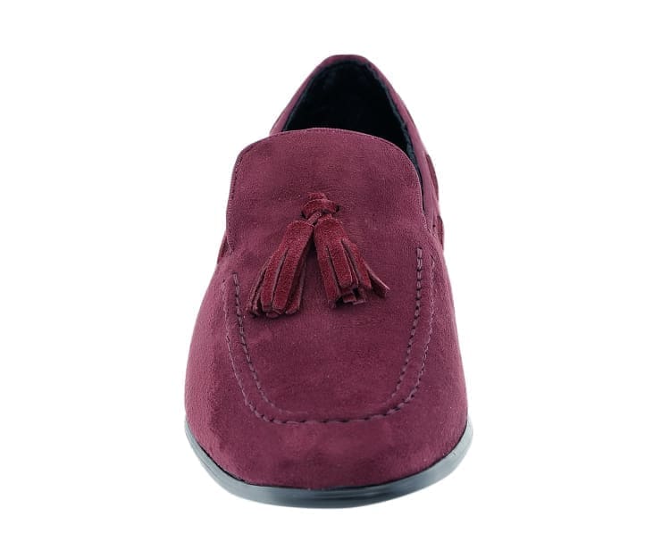 Amali Emperor Burgundy Men’s Velvet Tassel Loafers - Image 4