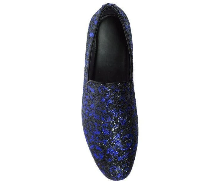 Amali Erin Royal Paisley Glitter Tux Slippers Men's - Image 3
