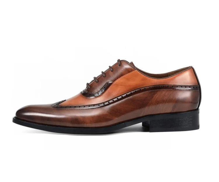 Amali Everett Distinguished Tan Wingtip Oxfords Men’s Leather - Image 2