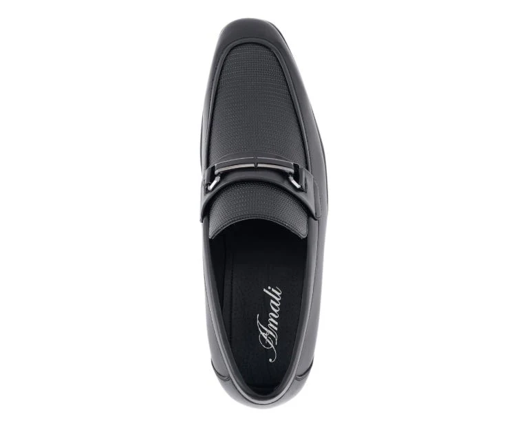 Amali Gerald Black Men’s Slip On Loafers Rubber Sole - Image 3