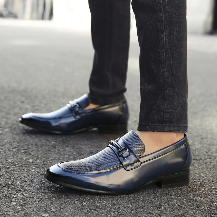 Amali Gerald Navy Men’s Slip On Dress Shoes Rubber Sole - Image 2