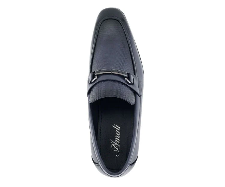 Amali Gerald Navy Men’s Slip On Dress Shoes Rubber Sole - Image 4