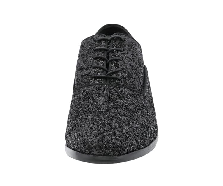 Amali Glamorous Glitter Oxfords Men’s Black Glitter - Image 3