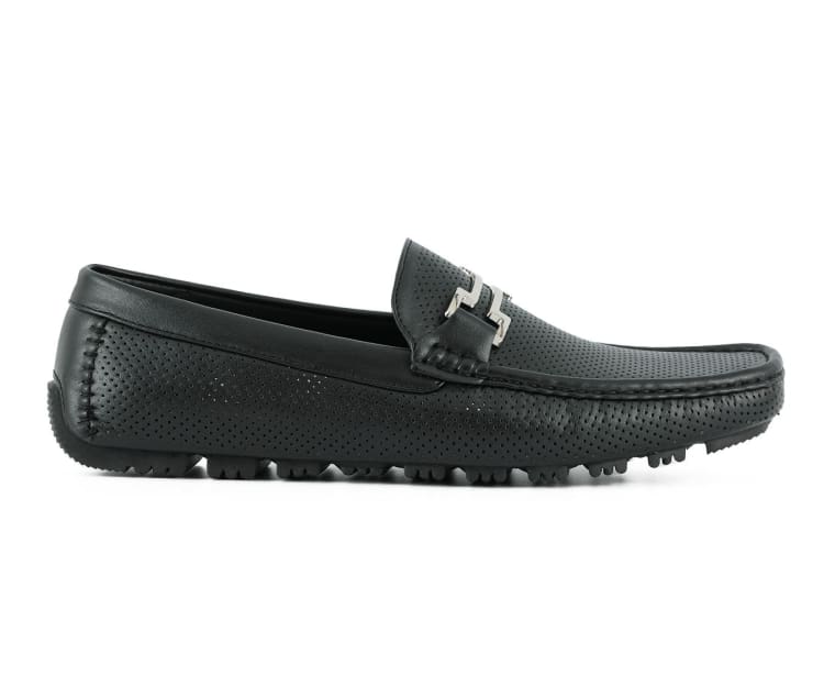 Amali Harry2 Men’s Perforated Loafers Black Man Made - Image 2