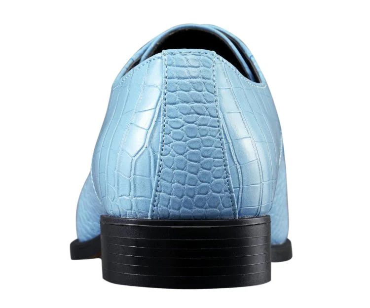 Amali Harvey Men’s Sky Blue Crocodile Leather Oxford Dress Shoes - Image 5