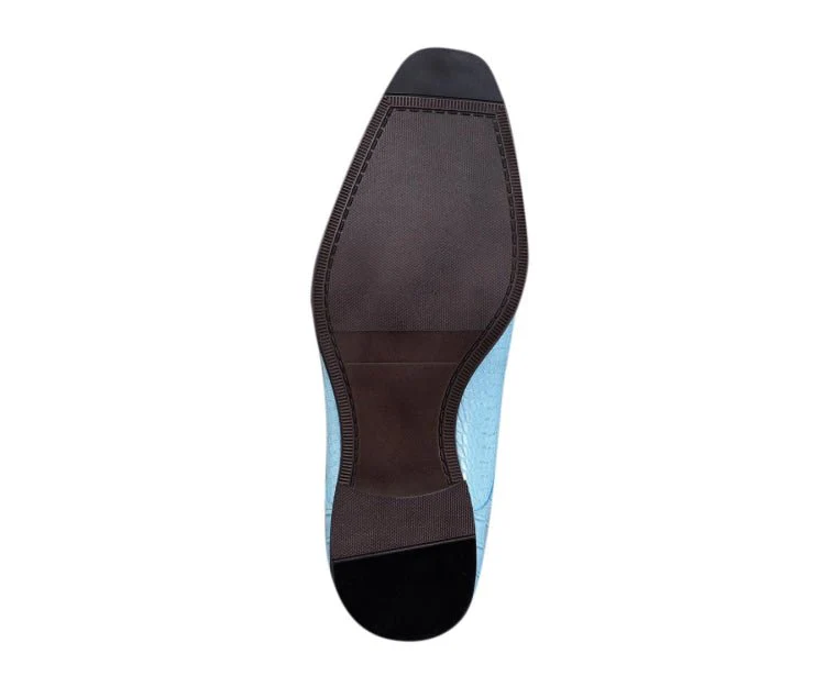 Amali Harvey Men’s Sky Blue Crocodile Leather Oxford Dress Shoes - Image 6