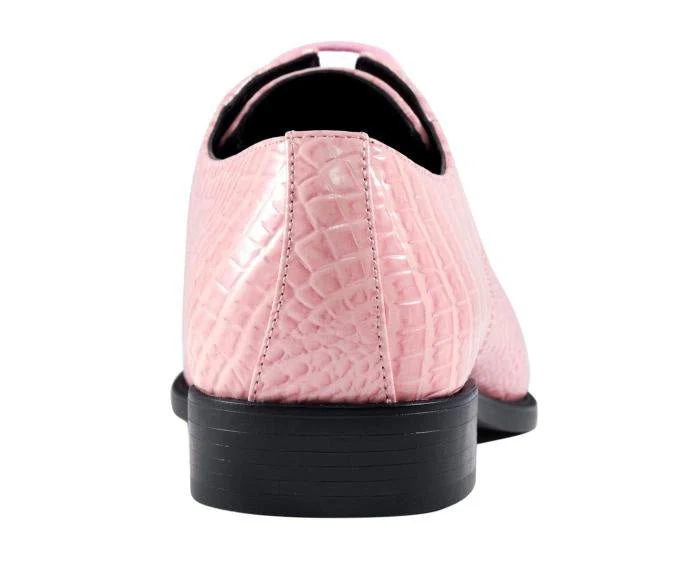 Amali Harvey Men's Pink Animal Print Sophisticated Oxford Shoes - Image 5