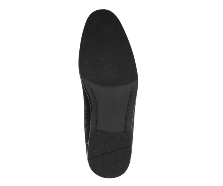 Amali Ivano Men’s Black and Royal Blue Rhinestone Luxe Velvet Loafers - Image 6
